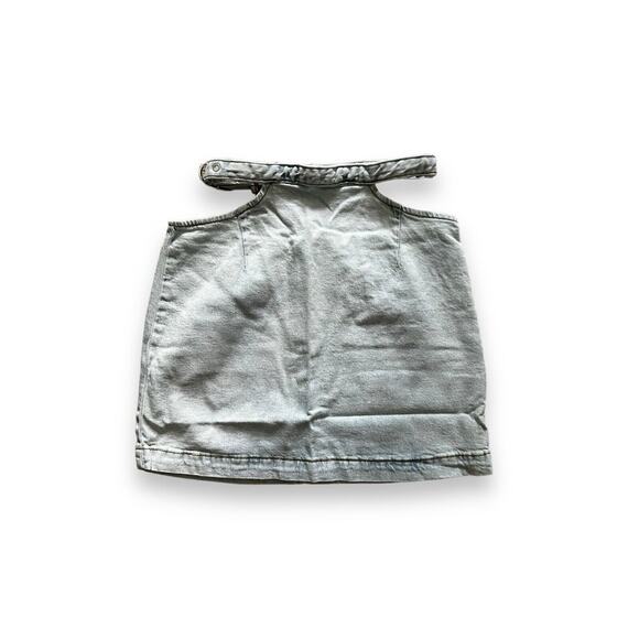 New WeWoreWhat Cut Out Mini Skirt Denim Super Light Blue Comfort Indigo Large - Picture 5 of 8